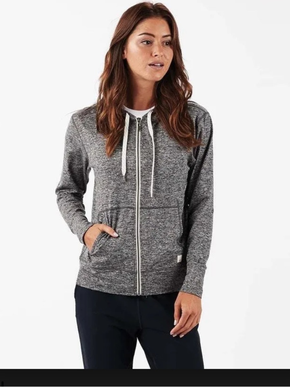 Women's Gray Vuori Zip-Up Hoodie M